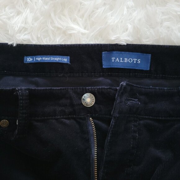 Talbots High-Waist Straight-Leg Corduroy Pants - Size 10P - Picture 3 of 10